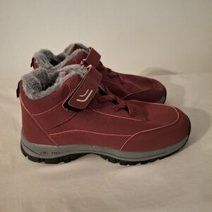 FME Women's Burgandy Winter Fur Lined Boots